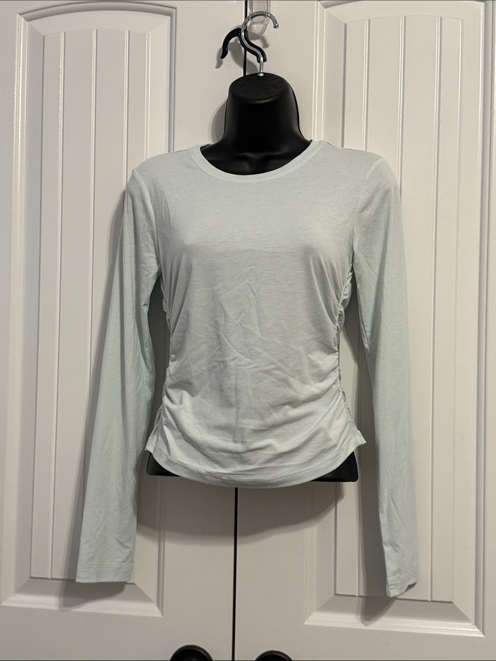 Athleta Long Sleeve Ruched Side Tee - Light Mint